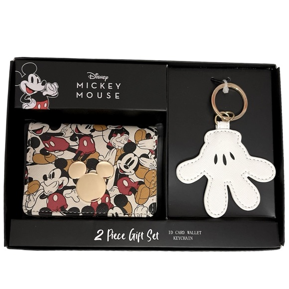 DISNEY Mickey Mouse ID Wallet & Key Chain Gift Set NWT - Picture 6 of 7